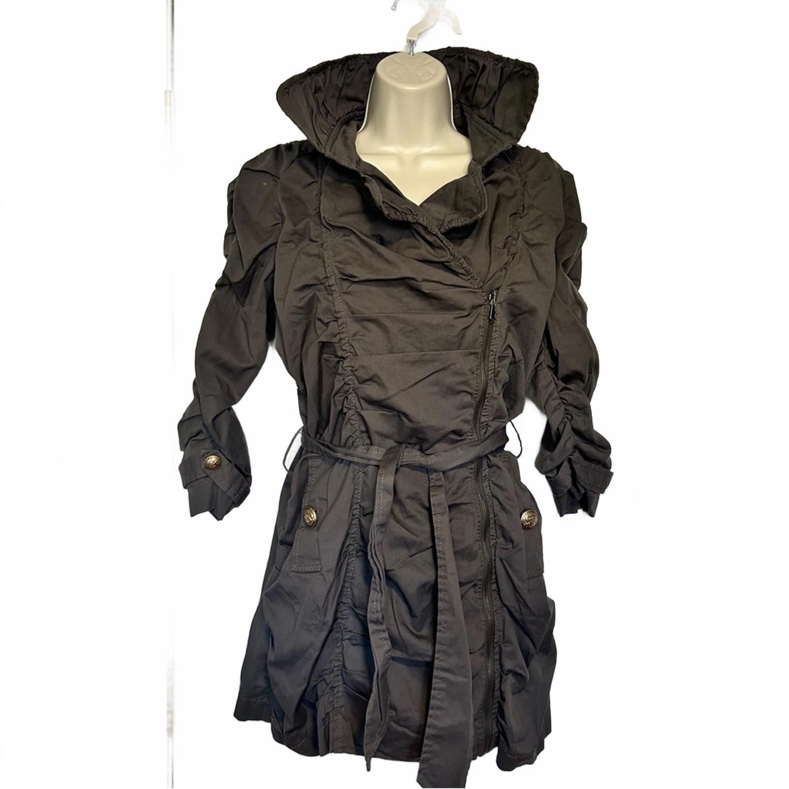 Rinascimento Giaccone Ruched Belted Cotton Jacket | Rimini Italia | Size Large